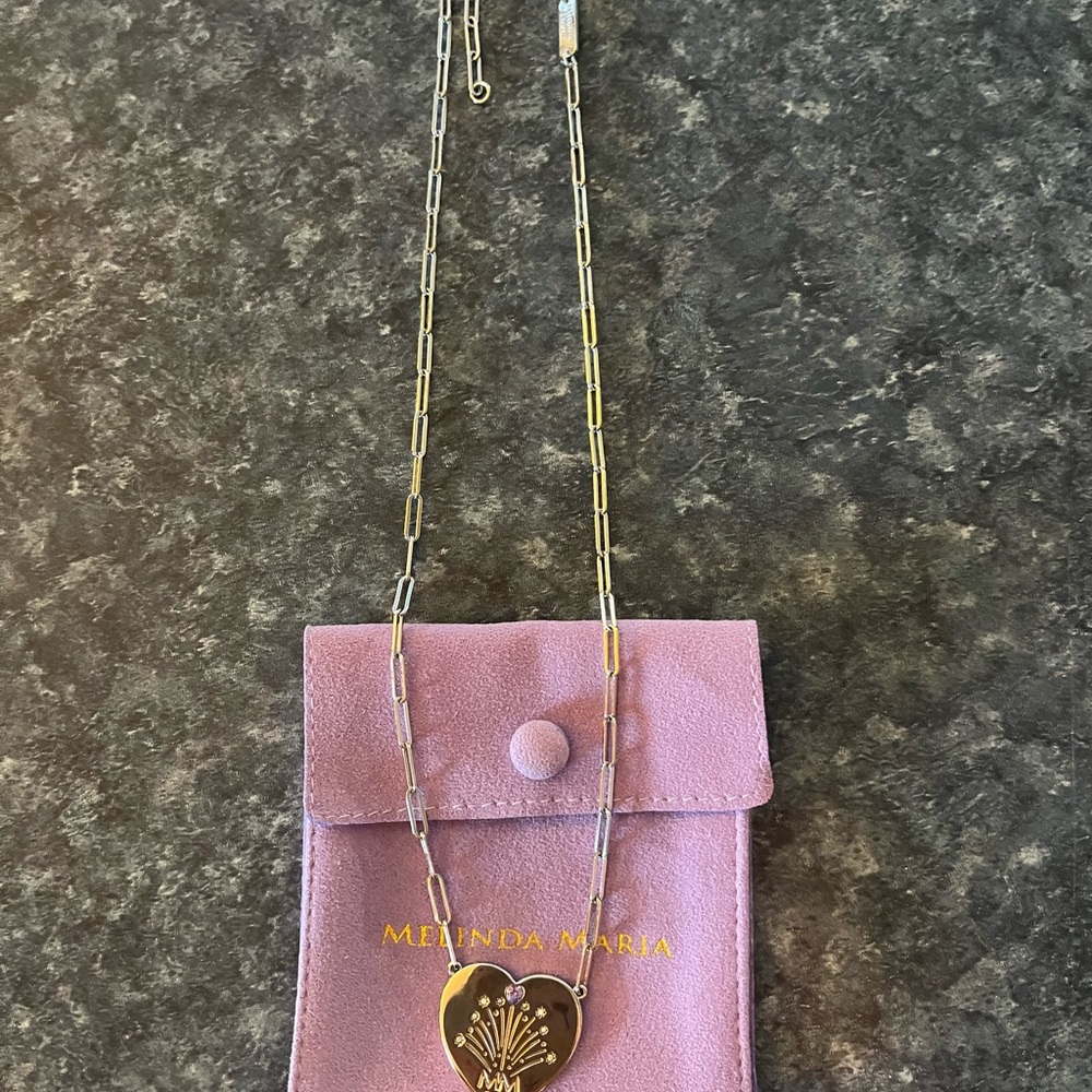 Melinda Maria 20th Anniversary Heart Necklace-Rare! - Picture 2 of 5
